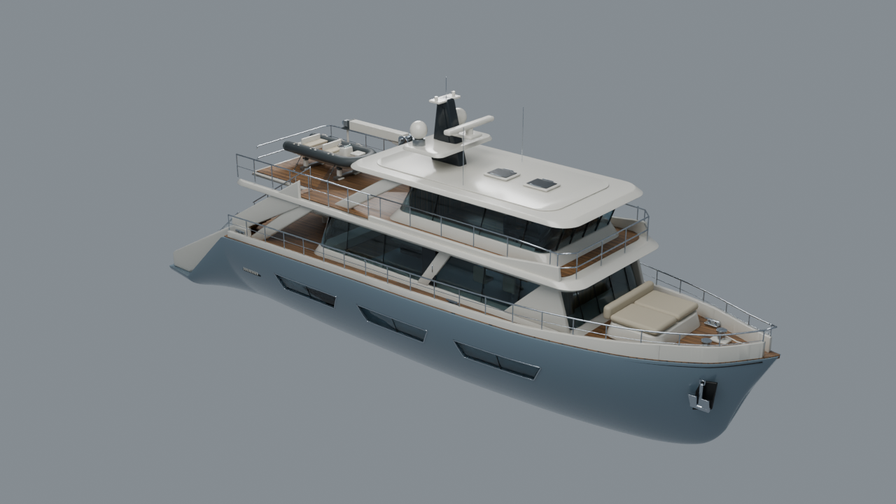 Atlantic Sentinel 28, actual Blender render after GLB reimport